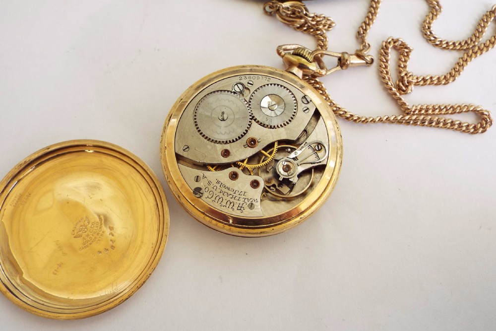 1920 Waltham pocket watch with chain View III