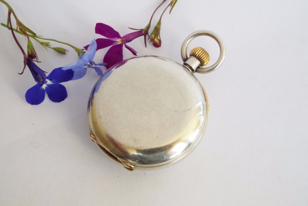 1908 miniature silver half hunter pocket watch View III