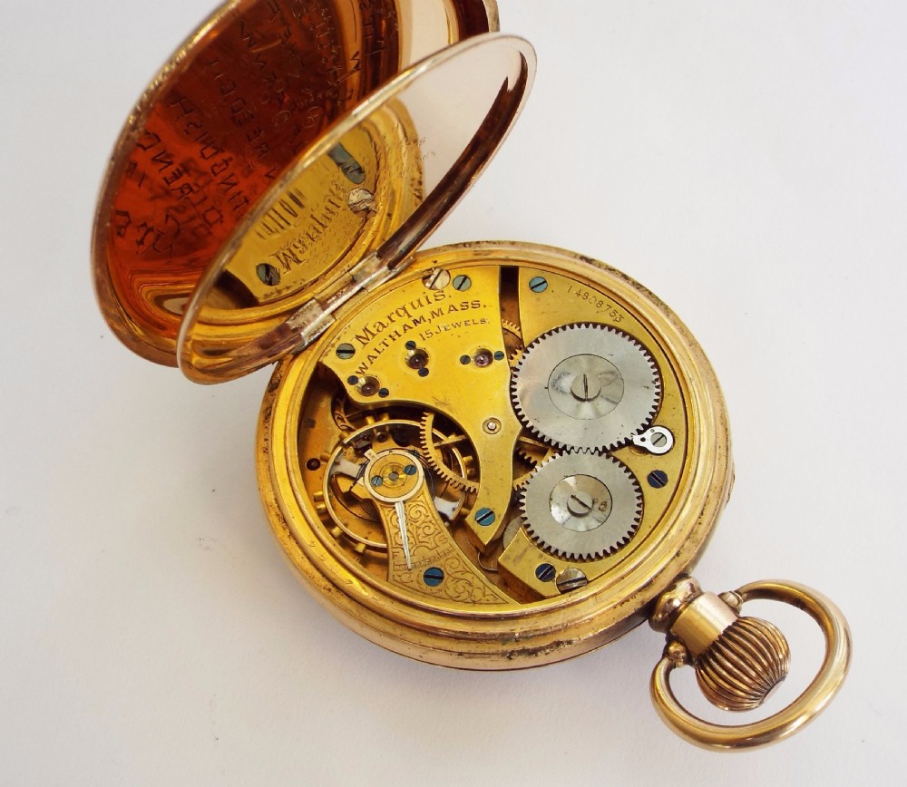 1906 Waltham ‘Marquis’ pocket watch with history View IV