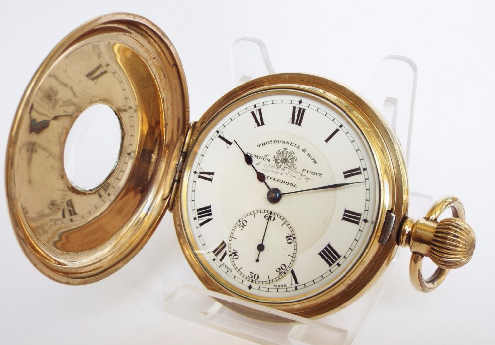 Antique Thomas Russell half hunter pocket watch