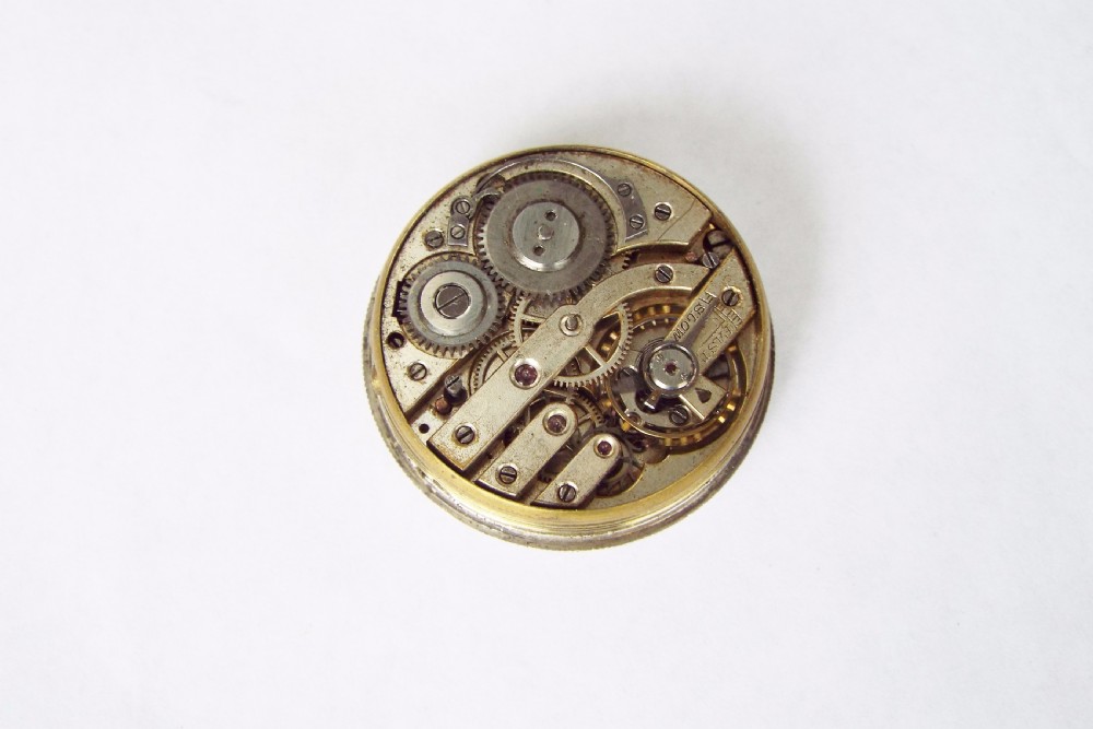 Antique silver trench watch with Ormsby crest View III