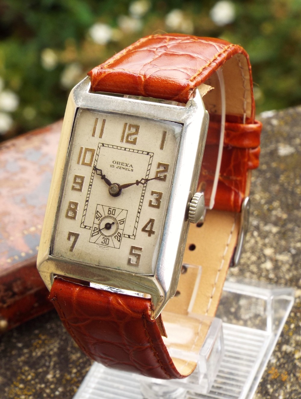 Gents silver Orexa Art Deco wrist watch, 1928