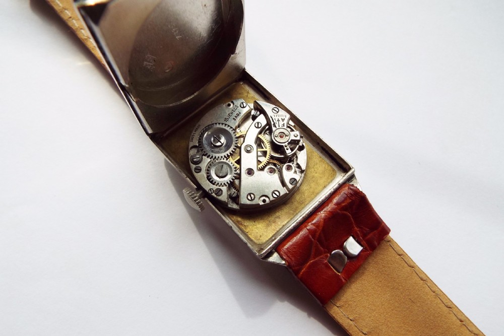 Gents silver Orexa Art Deco wrist watch, 1928 View IV