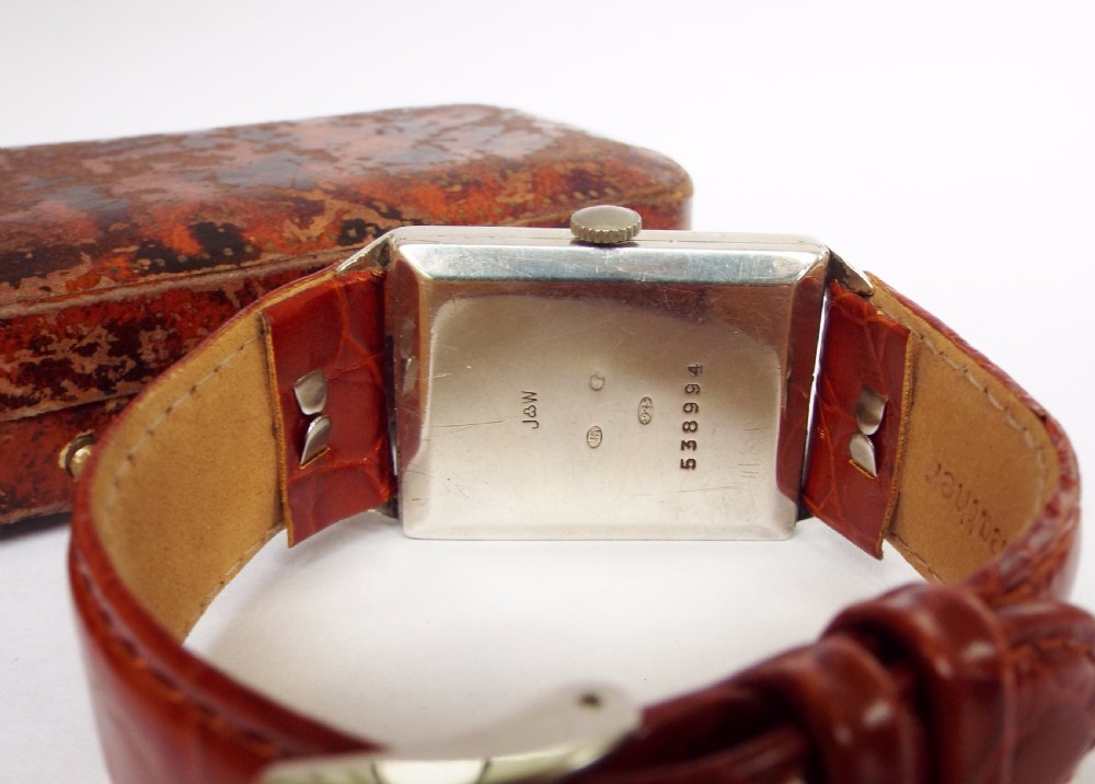 Gents silver Orexa Art Deco wrist watch, 1928 View V