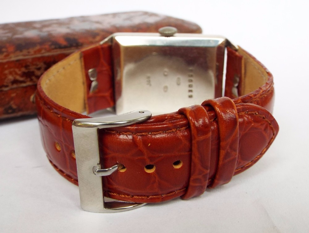 Gents silver Orexa Art Deco wrist watch, 1928 View VI
