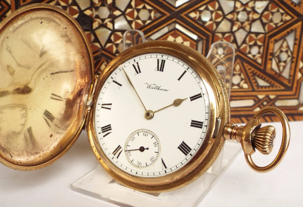 1912 Waltham Traveler hunter 'elk' pocket watch View II