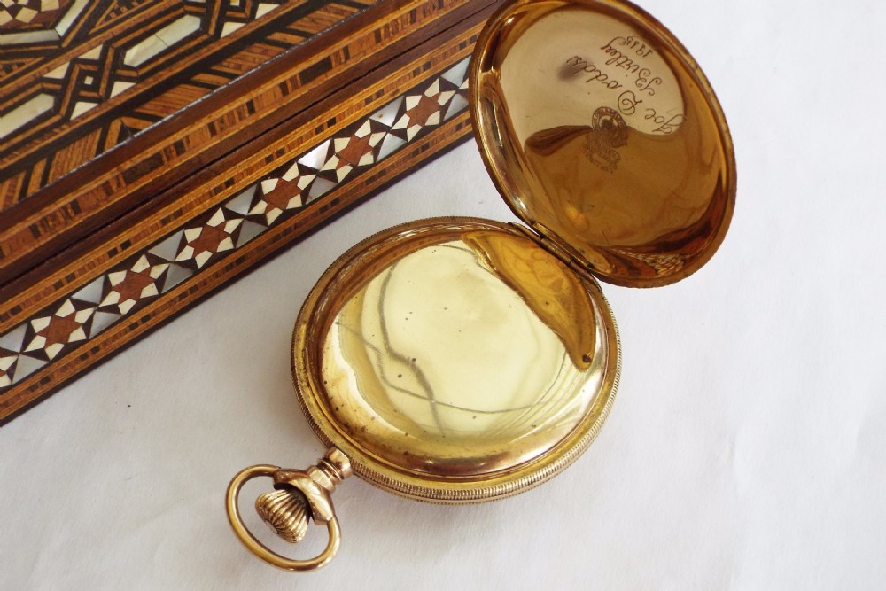 1912 Waltham Traveler hunter 'elk' pocket watch View V