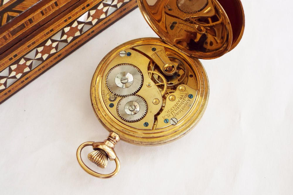 1912 Waltham Traveler hunter 'elk' pocket watch View VI