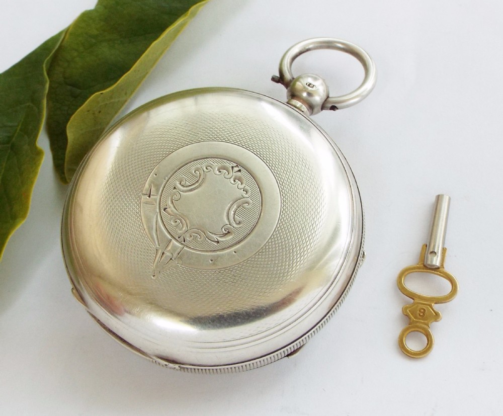 Antique silver Lancs Watch Co Skelton pocket watch View V