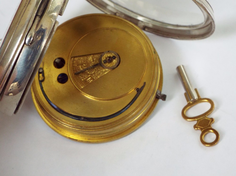 An antique English silver pocket watch, 1886 View V