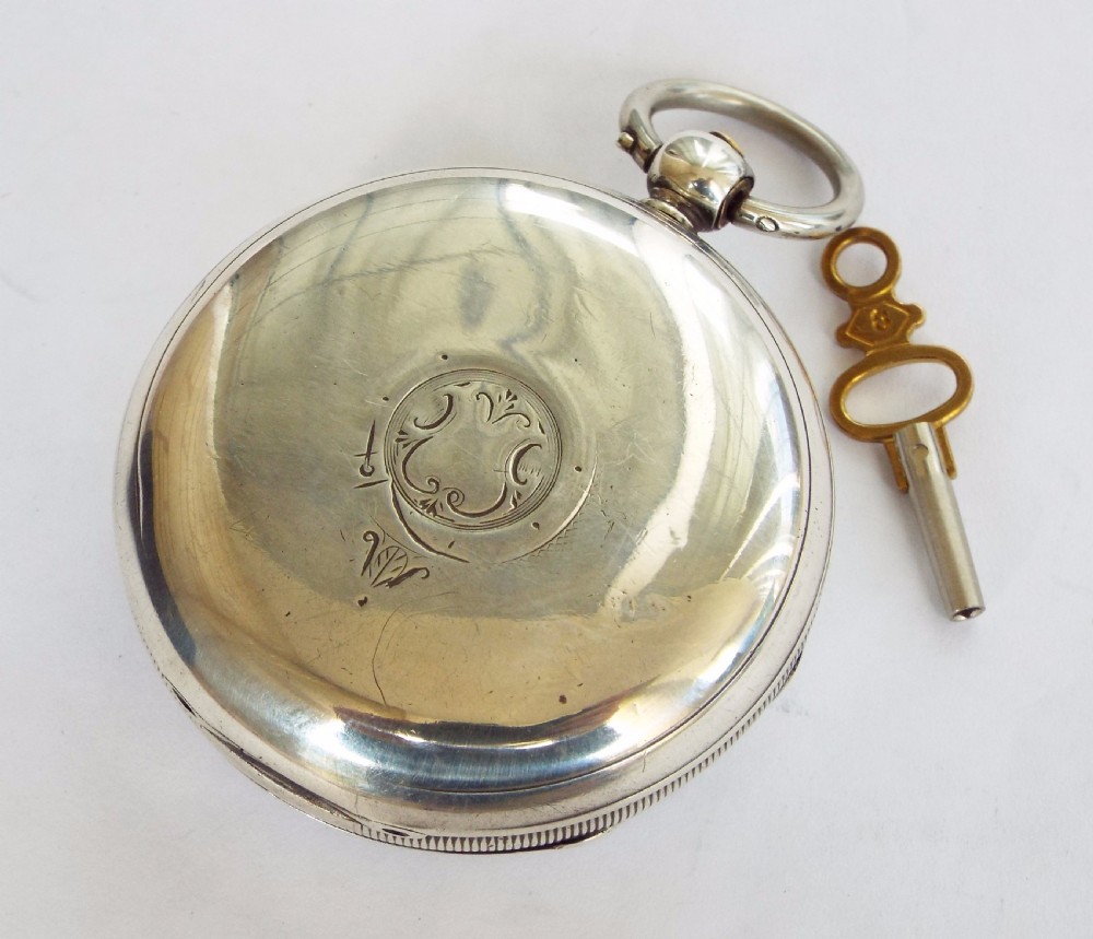 Antique silver private label pocket watch, 1890 View V