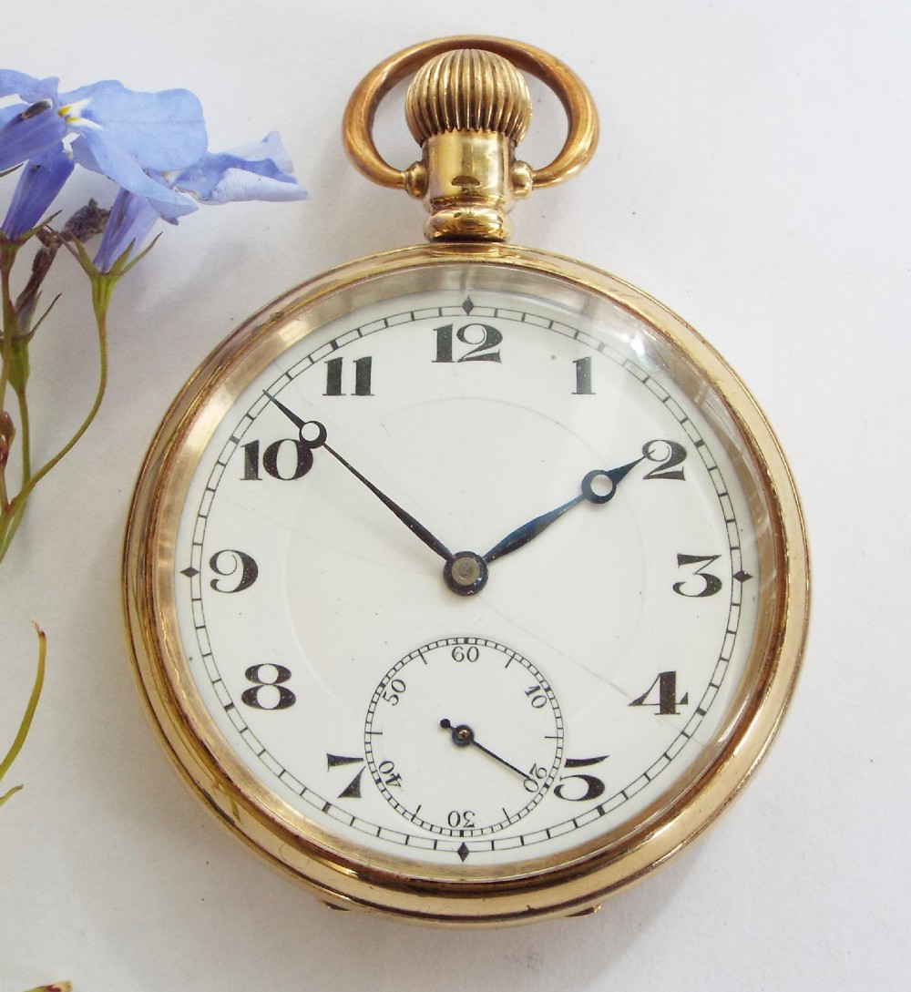 1920s gold plated pocket watch View II