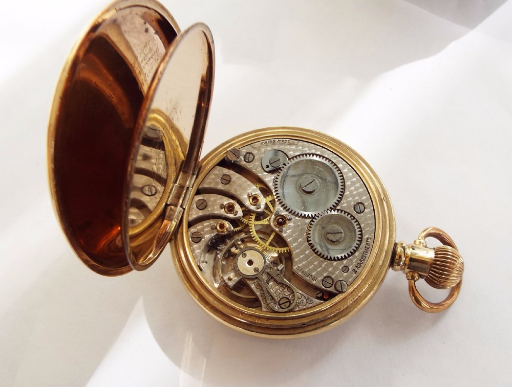 1920s gold plated pocket watch View III