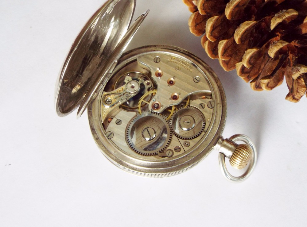 An antique Minerva half hunter pocket watch View IV