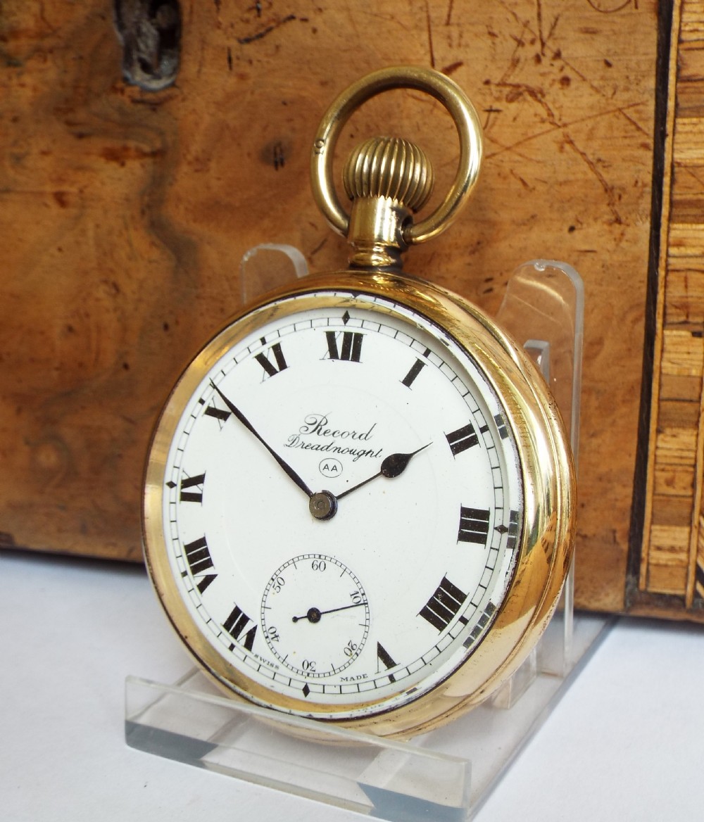 A 1920s Record Dreadnought pocket watch