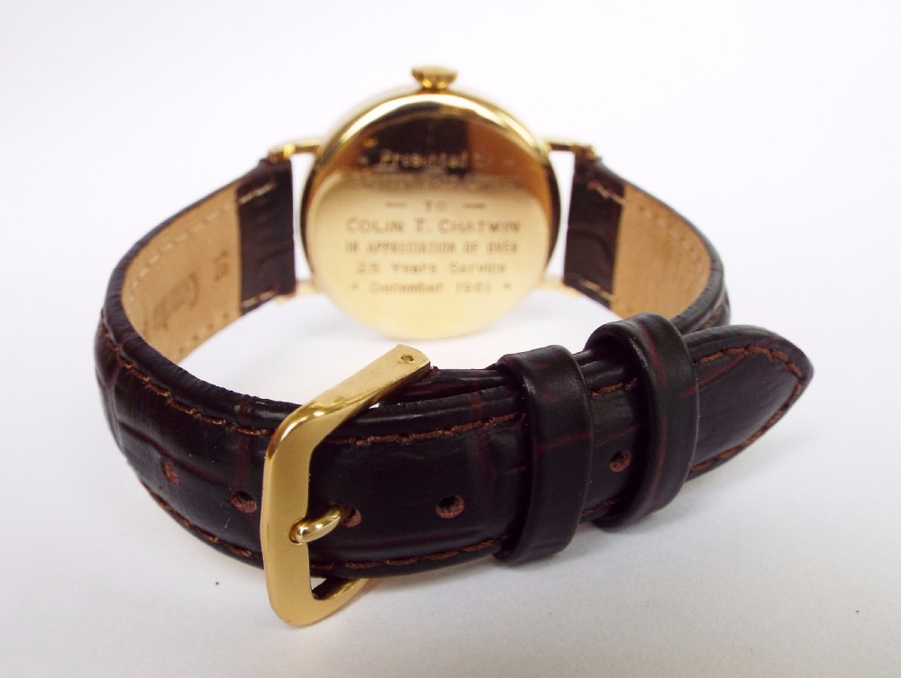 Gents 9ct gold Smiths De Luxe watch, box & papers, 1957 View V
