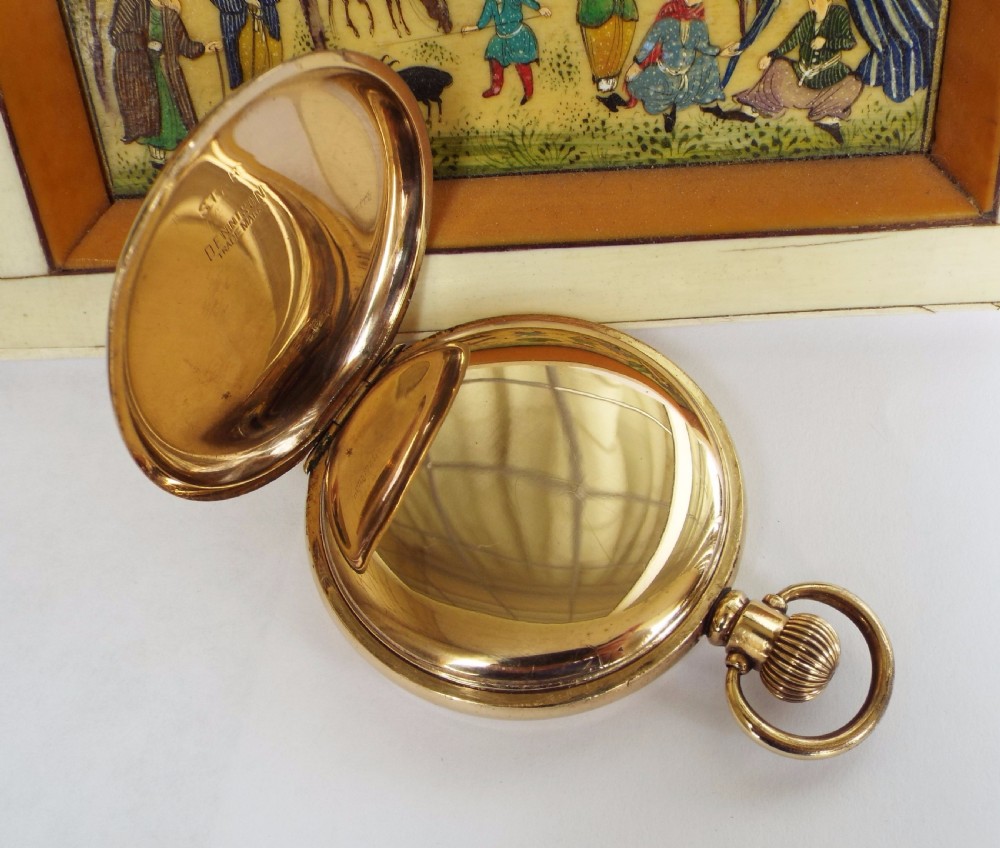 Antique Swiss full hunter pocket watch, circa 1910 View IV