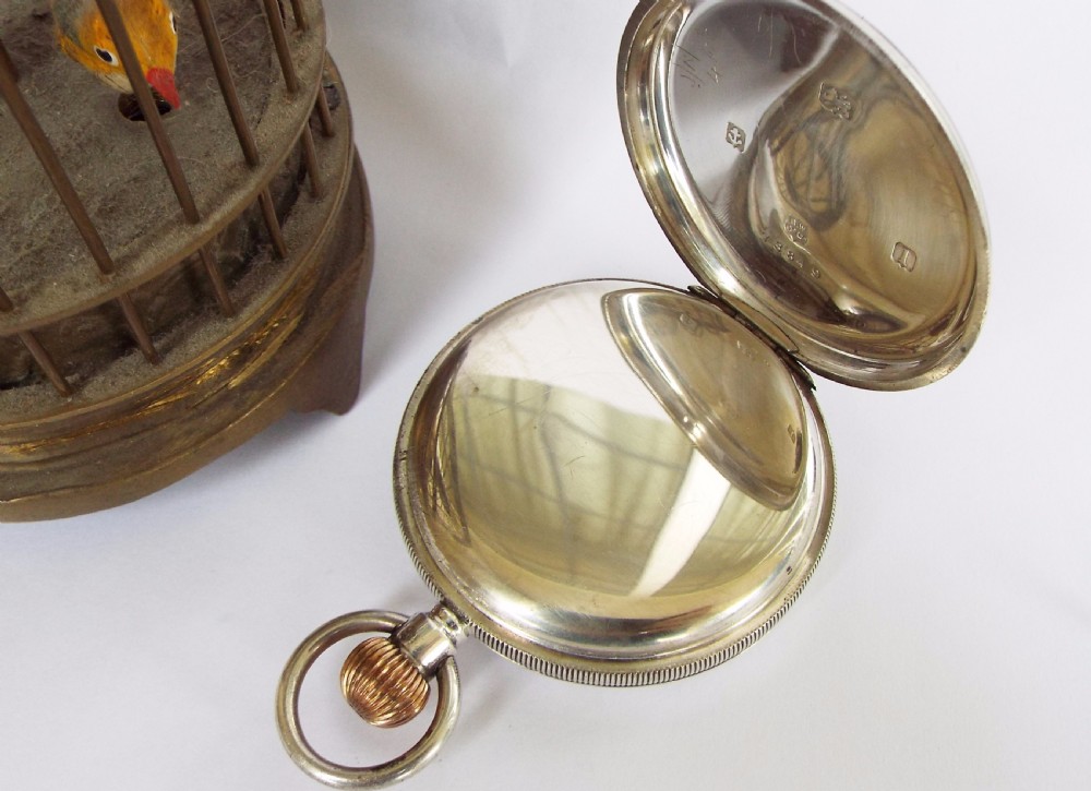 Antique silver English Lever pocket watch, 1910 View IV