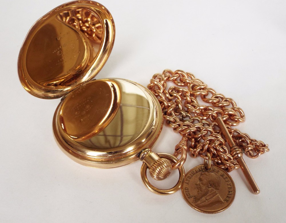 1903 Waltham Traveler pocket watch with chain  View VI