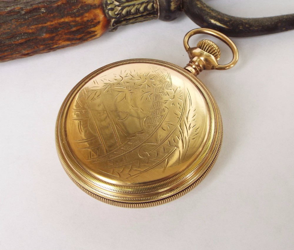 Antique Waltham open faced pocket watch, 1912 View III
