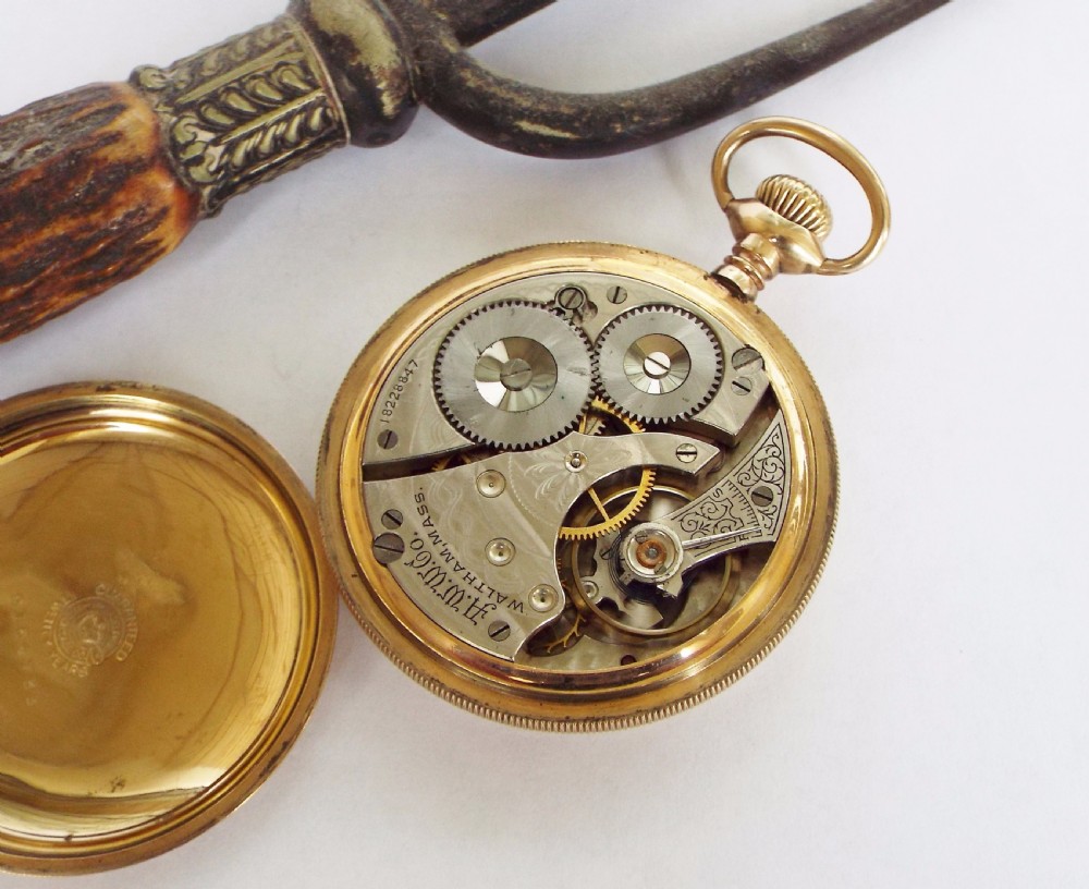 Antique Waltham open faced pocket watch, 1912 View IV
