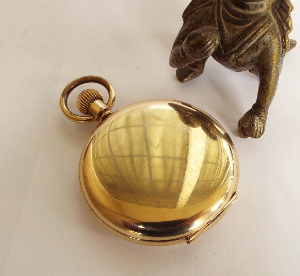 An antique Swiss full hunter pocket watch View V