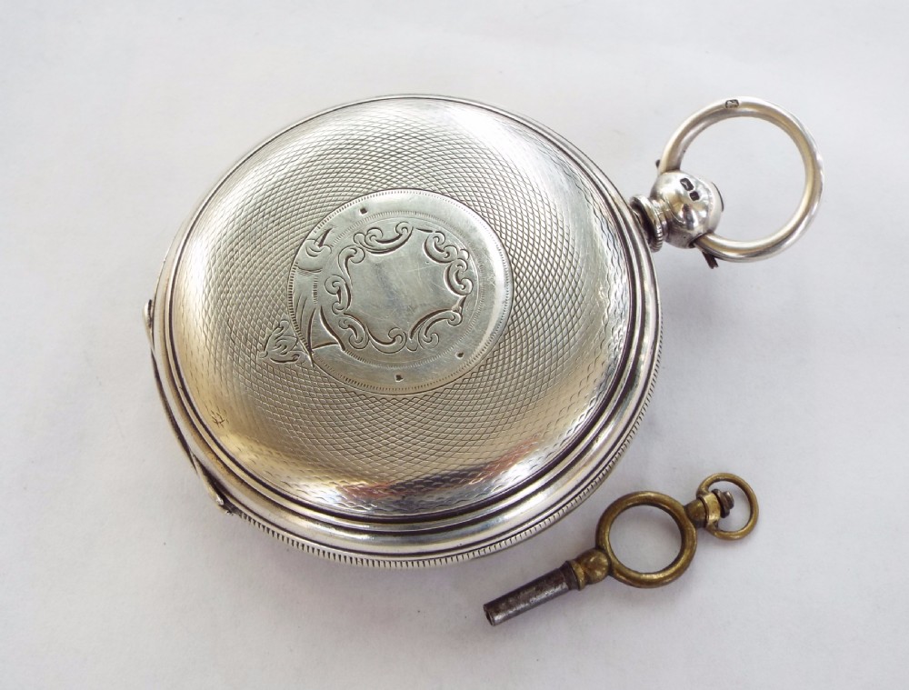 Antique English silver hunter pocket watch, 1873 View III