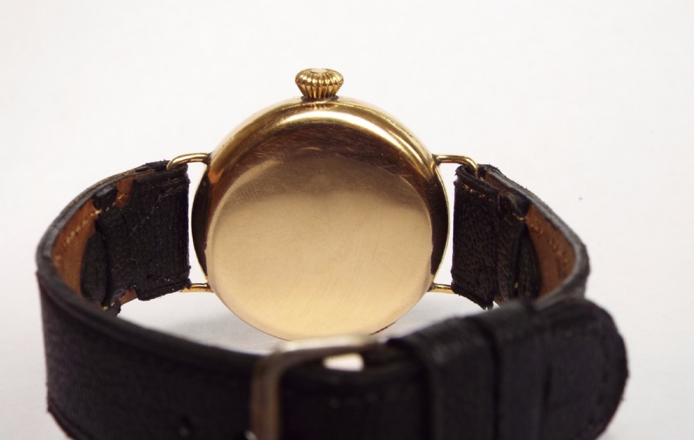 Gents 9ct gold trench style watch, 1922 View IV