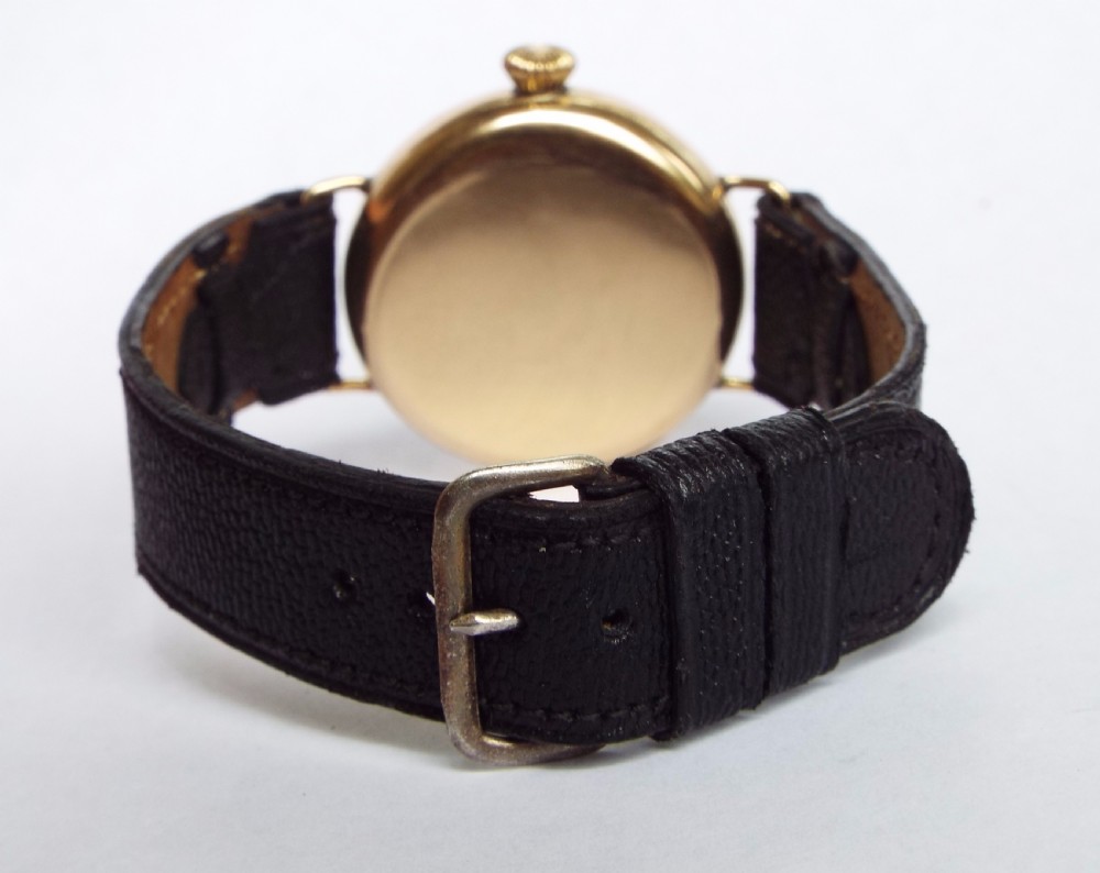 Gents 9ct gold trench style watch, 1922 View V