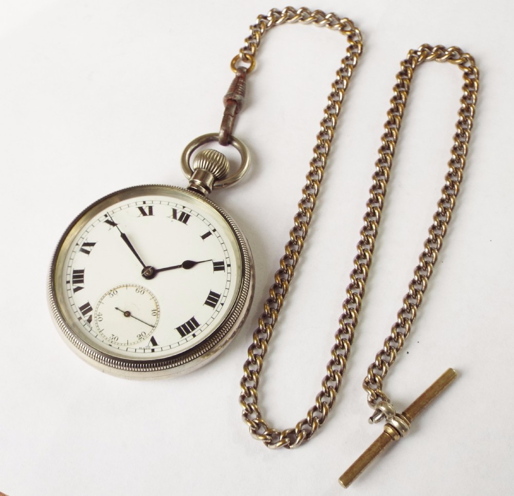 1920s Cortébert pocket watch and chain View II