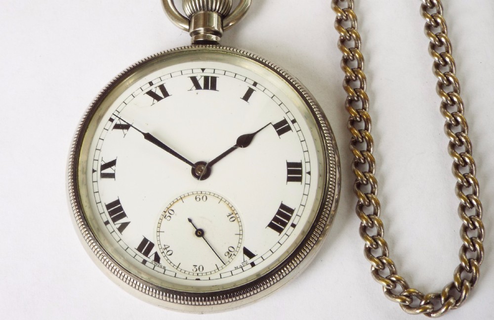 1920s Cortébert pocket watch and chain View III