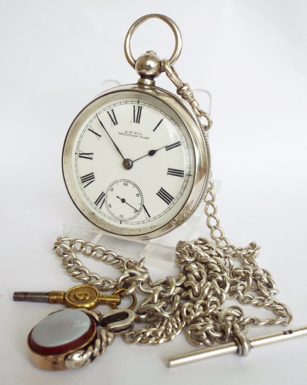 Antique silver Waltham pocket watch, 1892