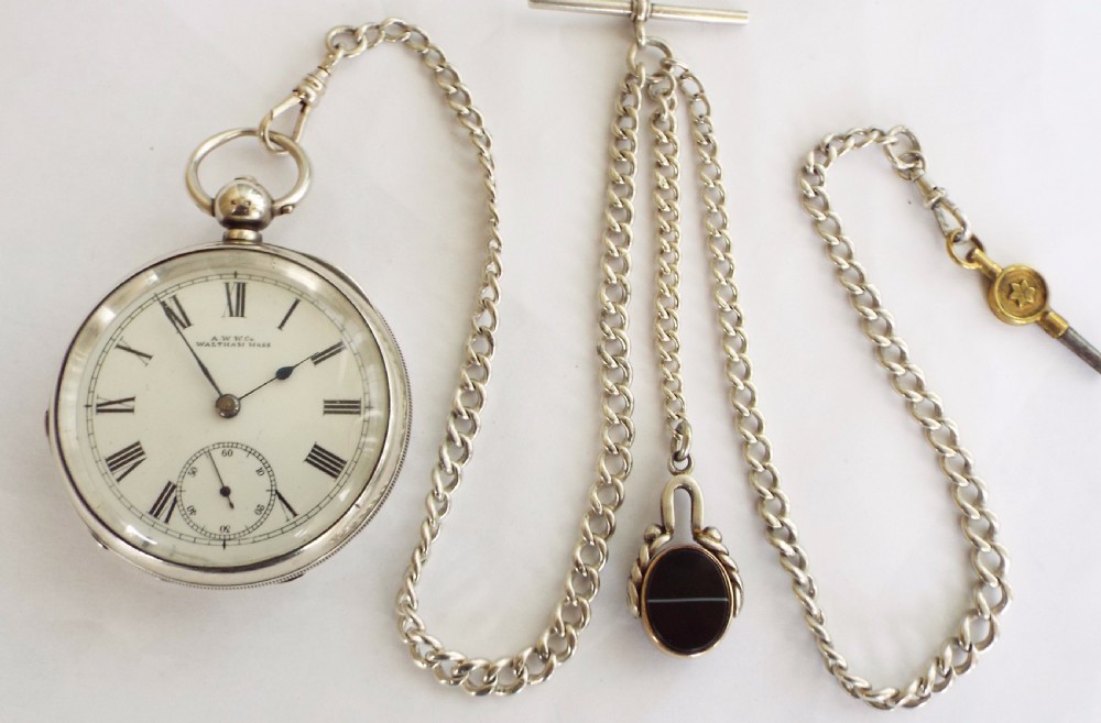 Antique silver Waltham pocket watch, 1892 View II