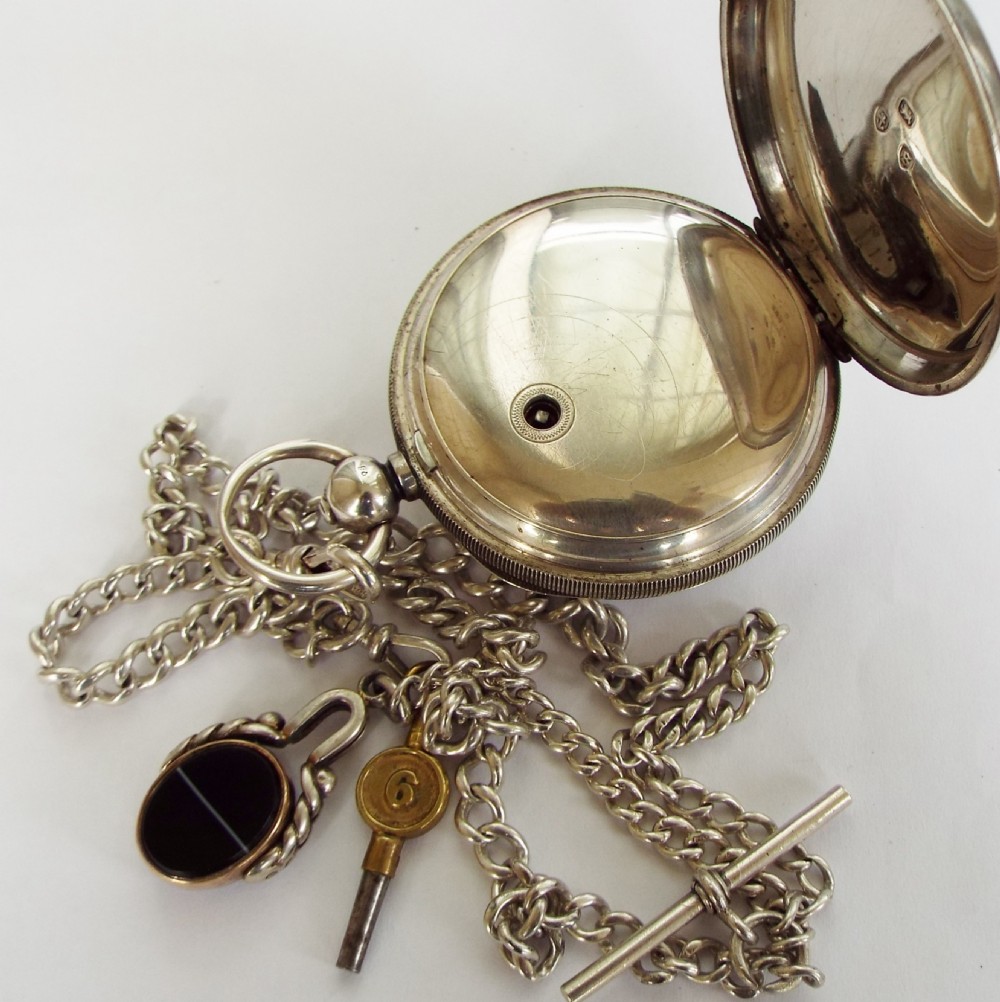 Antique silver Waltham pocket watch, 1892 View V