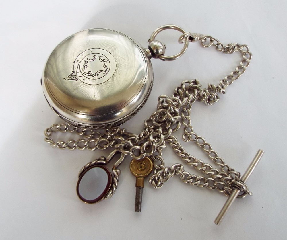 Antique silver Waltham pocket watch, 1892 View VI