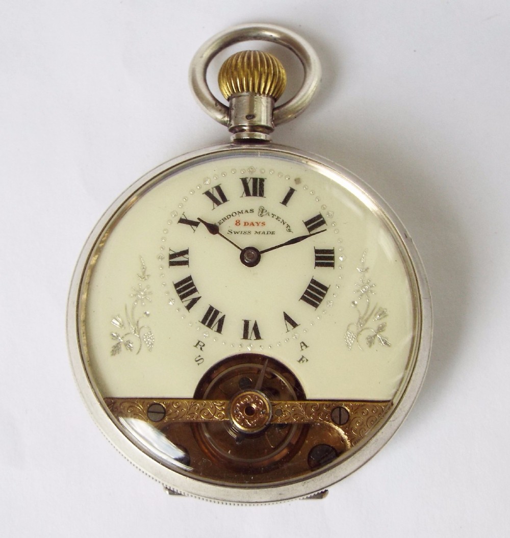 Antique silver Hebdomas pocket watch, Schild & Cie View II