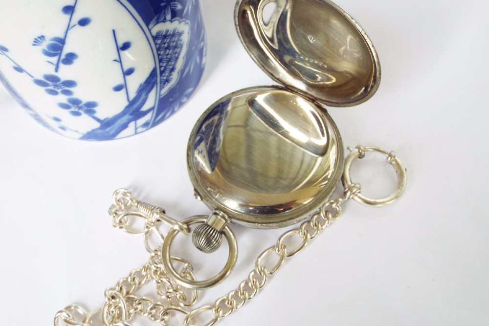 An antique 1908 Eterna pocket watch with chain View IV