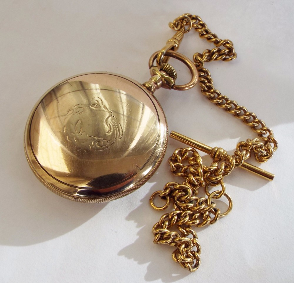 1918 Waltham P S Bartlett pocket watch & chain View II