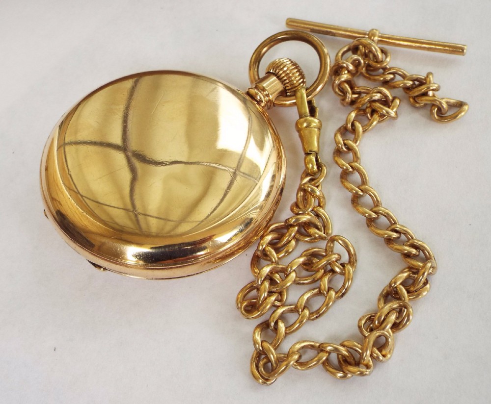 1930s half hunter pocket watch with chain View V