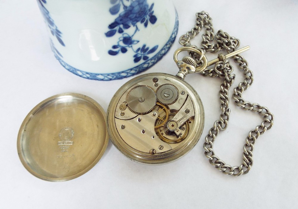 Antique pocket watch and chain, circa 1900 View III