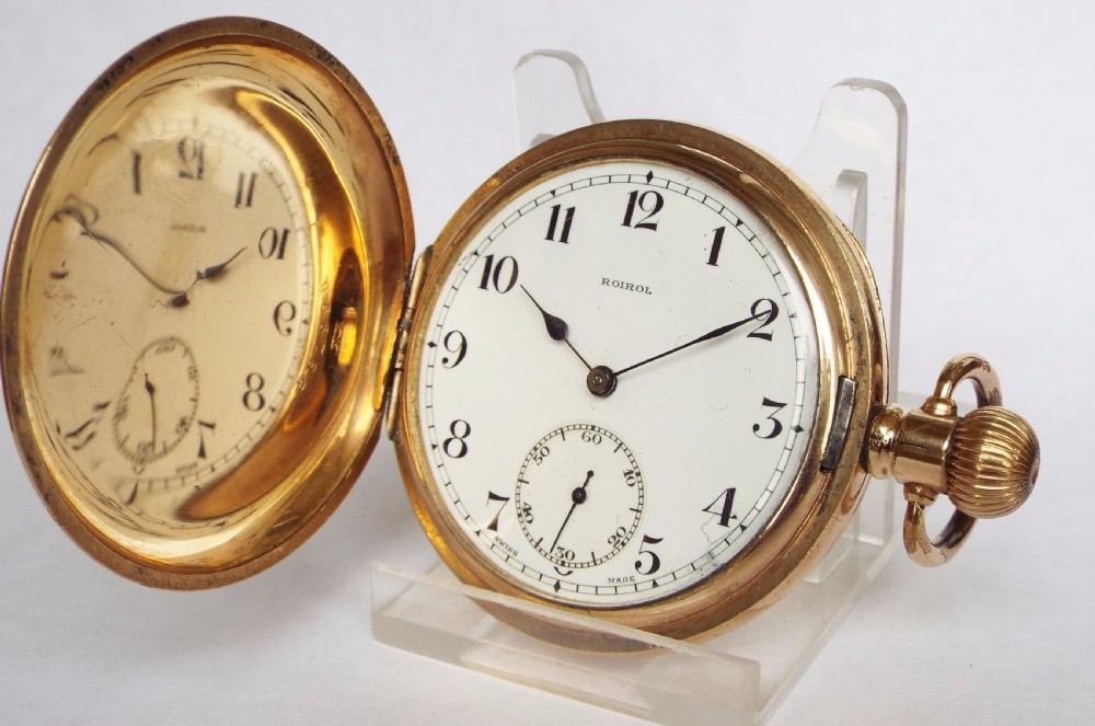 1950s Roirol full hunter pocket watch by Record