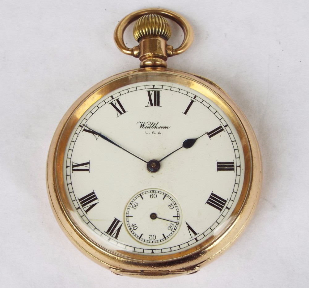 Antique Waltham pocket watch with military history View V