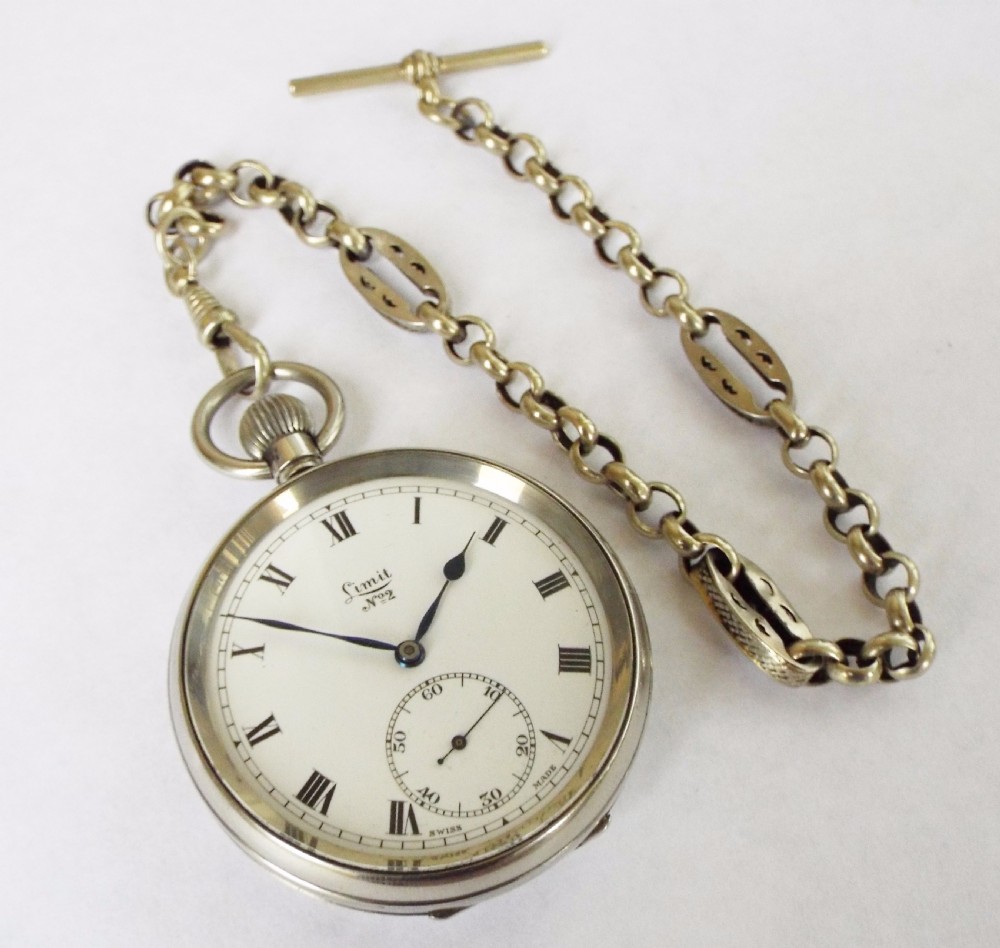 1930s Limit pocket watch with chain View II
