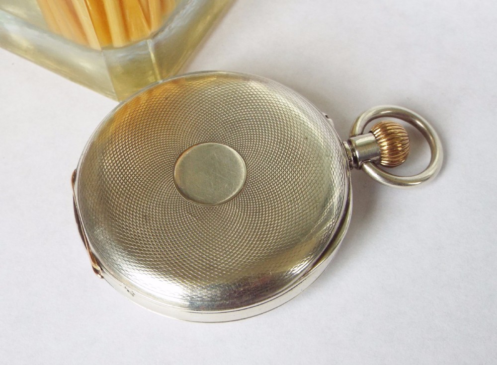 Antique Swiss silver half hunter pocket watch View III