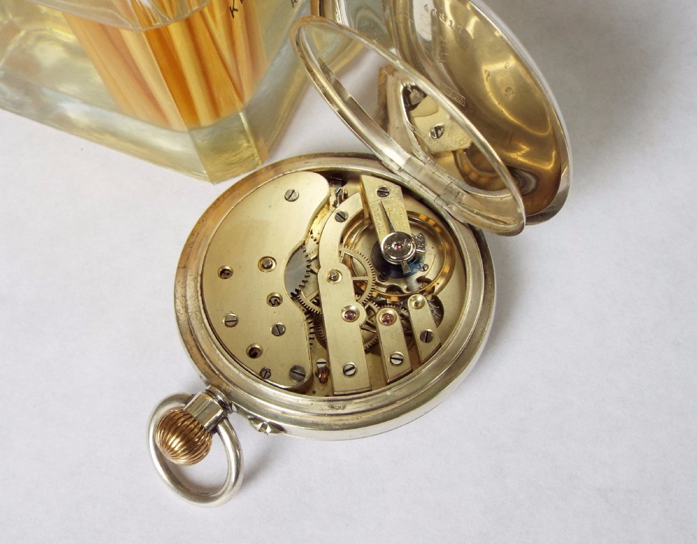 Antique Swiss silver half hunter pocket watch View IV