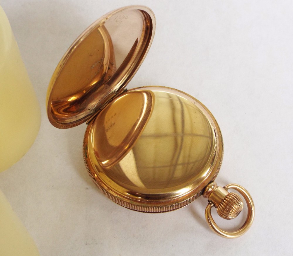Antique Elgin full hunter pocket watch, 1912 View VI