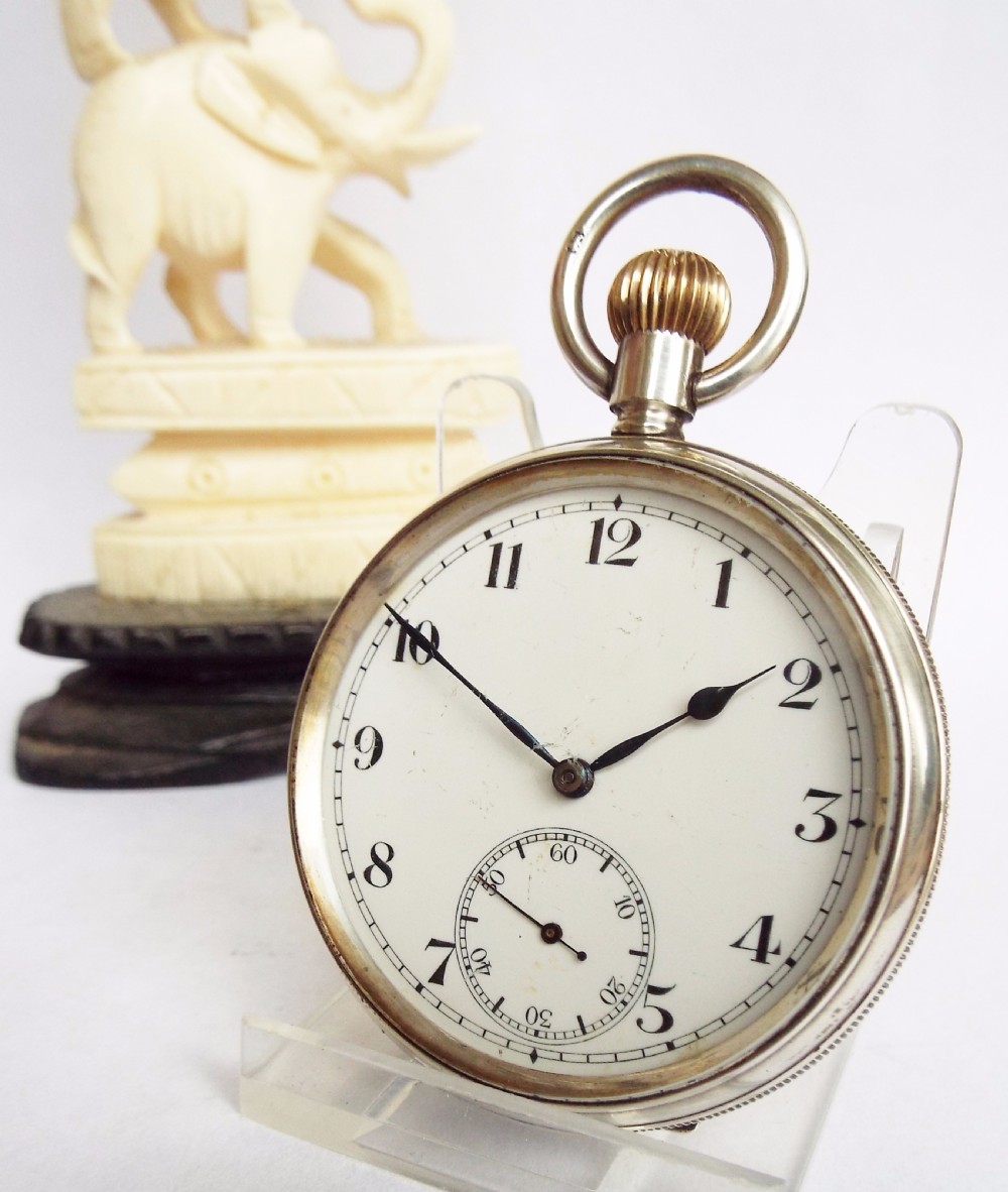 An antique silver pocket watch, 1917
