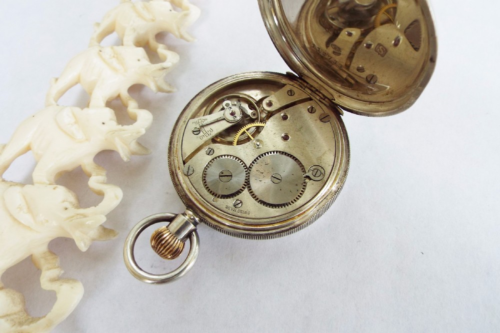 An antique silver pocket watch, 1917 View IV