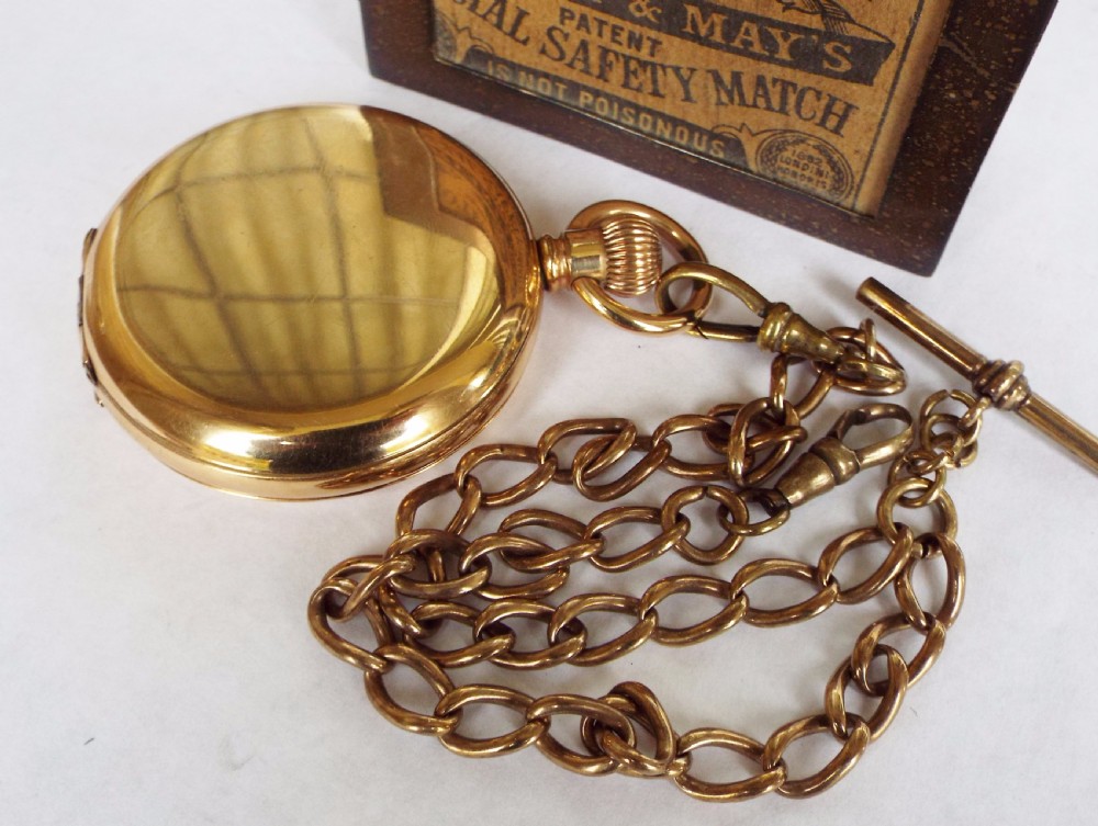 Antique 1905 Elgin hunter pocket watch & chain View II