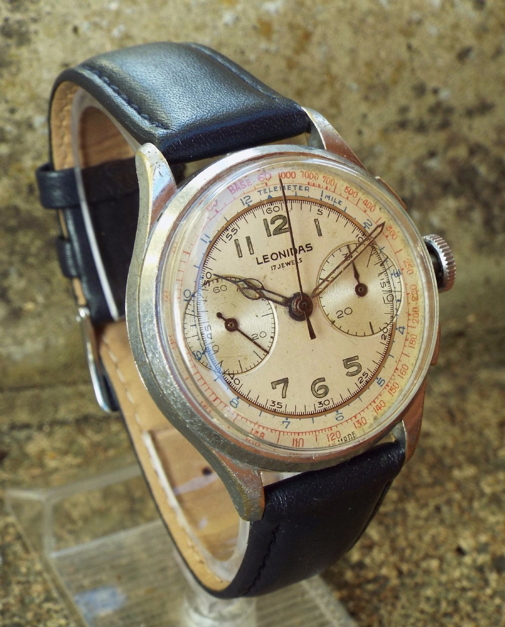 Gents 1940s Leonidas chronograph wrist watch